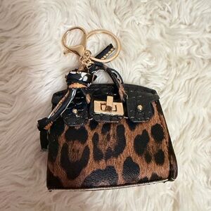 Leopard Print Mini Bag Keychain
